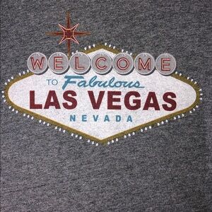 GILDEN Soft style Women’s LAS VEGAS Graphic Shortsleeved T-Shirt Gray XL